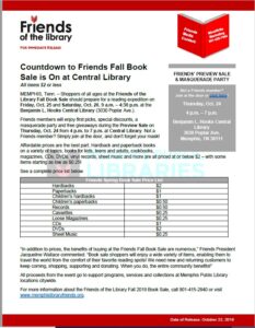 THUMBNAIL - Friends Fall 2019 Book Sale Media Release